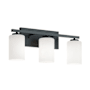 AFX Leo 3 Light 22" Wide Vanity Light with Frosted Glass Shades Black