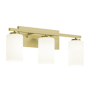 AFX Leo 3 Light 22" Wide Vanity Light with Frosted Glass Shades Light Antique Brass