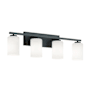 AFX Leo 4 Light 31" Wide Vanity Light with Frosted Glass Shades Black
