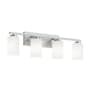 AFX Leo 4 Light 31" Wide Vanity Light with Frosted Glass Shades Satin Nickel