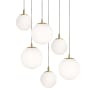 AFX Loretto 6 Light 27" Wide Multi Light Pendant Satin Brass