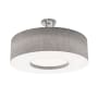 AFX Montclair 24" Wide LED Semi-flush Drum Ceiling Fixture Satin Nickel / Grey / White