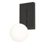 AFX Metropolitan 12" Tall LED Bathroom Sconce with Frosted Glass Shade Black