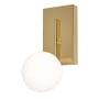 AFX Metropolitan 12" Tall LED Bathroom Sconce with Frosted Glass Shade Satin Brass