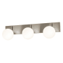 AFX Metropolitan 3 Light 30" Wide LED Vanity Strip with Frosted Glass Shades Satin Nickel