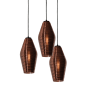 AFX Mila 3 Light 18" Wide Multi Light Pendant Black / Copper