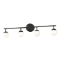 AFX Pearl 4 Light 32" Wide LED Vanity Light with Frosted Glass Shades Black