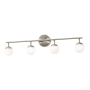 AFX Pearl 4 Light 32" Wide LED Vanity Light with Frosted Glass Shades Satin Nickel