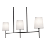 AFX Rose 3 Light 36" Wide Linear Chandelier with White Linen Shades Black / White