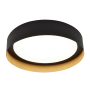 AFX Reveal 16" Wide LED Flush Mount Drum Ceiling Fixture - 277 Volt Black / Gold