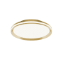 AFX Sona 16" Wide LED Semi-Flush Drum Ceiling Fixture Satin Brass / White