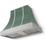 AGA Cascade Series 600 CFM 36 Inch Wide Wall Mounted Range Hood with 3 Speeds and Dishwasher Safe Filters Mineral Green