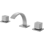ALFI brand 1.2 GPM Widespread Bathroom Faucet with Curved Faucet Head Brushed Nickel