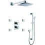 ALFI brand Thermostatic Shower System with Shower Head, Hand Shower, Slide Bar, Bodysprays, Shower Arm, Hose, and Valve Trim Polished Chrome