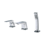 ALFI brand 1.5 GPM Deck Mounted Tub Filler with Metal Lever Handle and 1.5 GPM Handshower Polished Chrome