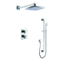 ALFI brand Thermostatic Shower System with Shower Head, Hand Shower, Slide Bar, Shower Arm, Hose, and Valve Trim Polished Chrome