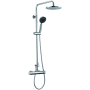 ALFI brand Thermostatic Shower System with Shower Head, Hand Shower, Slide Bar, Shower Arm, Hose, and Valve Trim Polished Chrome