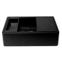 ALFI brand 33" Farmhouse Single Basin Granite Composite Kitchen Sink with Basin Rack, Colander and Cutting Board Black