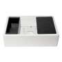 ALFI brand 33" Farmhouse Single Basin Granite Composite Kitchen Sink with Basin Rack, Colander and Cutting Board White