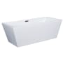 ALFI brand 60" Free Standing Acrylic Soaking Tub with Center Drain, Drain Assembly, and Overflow White