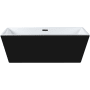 ALFI brand 60" Free Standing Acrylic Soaking Tub with Center Drain, Drain Assembly, and Overflow Black