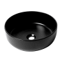 ALFI brand 15-1/2" Circular Porcelain Vessel Bathroom Sink and 0 Faucet Holes at 0" Centers Black Matte
