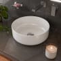 ALFI brand 15-1/2" Circular Porcelain Vessel Bathroom Sink and 0 Faucet Holes at 0" Centers White