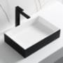 ALFI brand 20" Rectangular Solid Surface Resin Vessel Bathroom Sink Black and White