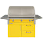 Alfresco AIPG 94,000 BTU 42 Inch Wide Natural Gas Free Standing Grill Traffic Yellow