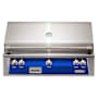 Alfresco 93,300 BTU 42 Inch Wide Liquid Propane Built-In Grill with 5 Burners and EZ-Lift™ Hood Assist Ultramarine Blue