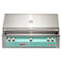 Alfresco 93,300 BTU 42 Inch Wide Liquid Propane Built-In Grill with 5 Burners and EZ-Lift™ Hood Assist Light Green