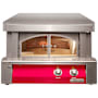 Alfresco 30 Inch Liquid Propane Built-In Pizza Oven with Removable Glass Doors and Thermostat Raspberry Red