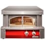 Alfresco 30 Inch Natural Gas Countertop Pizza Oven with Removable Glass Doors and Thermostat Carmine Red