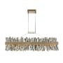 Allegri Glacier 48" Wide LED Crystal Linear Chandelier Brushed Champagne Gold