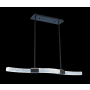 Allegri Athena 40" Wide LED Linear Chandelier with Firenze Crystal Matte Black / Polished Nickel