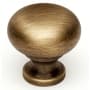 Alno Knobs - 3/4" Small Round Smooth Solid Brass Cabinet Knob / Drawer Knob Antique English Matte