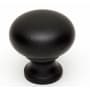 Alno Knobs - 3/4" Small Round Smooth Solid Brass Cabinet Knob / Drawer Knob Matte Black