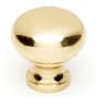 Alno Knobs - 3/4" Small Round Smooth Solid Brass Cabinet Knob / Drawer Knob Polished Brass