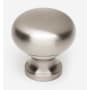 Alno Knobs - 3/4" Small Round Smooth Solid Brass Cabinet Knob / Drawer Knob Satin Nickel