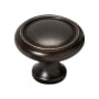 Alno Knobs 1" Ringed Round Solid Brass Mushroom Cabinet Knob / Drawer Knob Barcelona