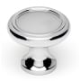Alno Knobs 1" Ringed Round Solid Brass Mushroom Cabinet Knob / Drawer Knob Polished Chrome
