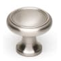 Alno Knobs 1" Ringed Round Solid Brass Mushroom Cabinet Knob / Drawer Knob Satin Nickel