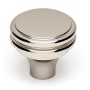 Alno Knobs 1-1/4" Ringed Round Solid Brass Cabinet Knob / Drawer Knob Polished Nickel