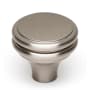Alno Knobs 1-1/4" Ringed Round Solid Brass Cabinet Knob / Drawer Knob Satin Nickel
