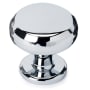 Alno Knobs - 1" Round Beveled Face Solid Brass Mushroom Cabinet Knob / Drawer Knob Polished Chrome