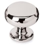 Alno Knobs - 1" Round Beveled Face Solid Brass Mushroom Cabinet Knob / Drawer Knob Polished Nickel