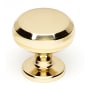 Alno Knobs 1-1/4" Round Flat Beveled Edge Solid Brass Mushroom Cabinet Knob / Drawer Knob Unlacquered Brass
