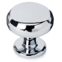Alno Knobs 1-1/4" Round Flat Beveled Edge Solid Brass Mushroom Cabinet Knob / Drawer Knob Polished Chrome