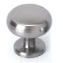Alno Knobs 1-1/4" Round Flat Beveled Edge Solid Brass Mushroom Cabinet Knob / Drawer Knob Satin Nickel