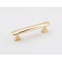 Alno Cloud 3" Center to Center Modern Convex Solid Brass Cabinet Bar Handle / Drawer Bar Pull Unlacquered Brass